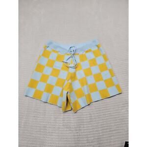 Lucca Shorts Womens XL Checkered Print Sweater Shorts